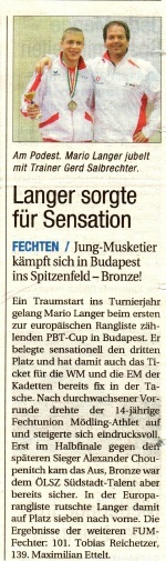 Langer sorgte für Sensation - NÖN KW 40 2010