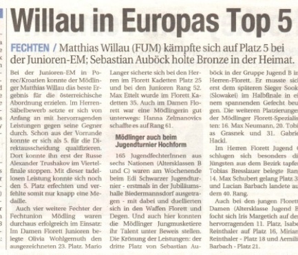 Willau in Europas Top 5 - NÖN KW 11 2012