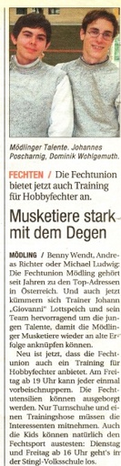 Musketiere stark mit dem Degen - NÖN KW 47 2007